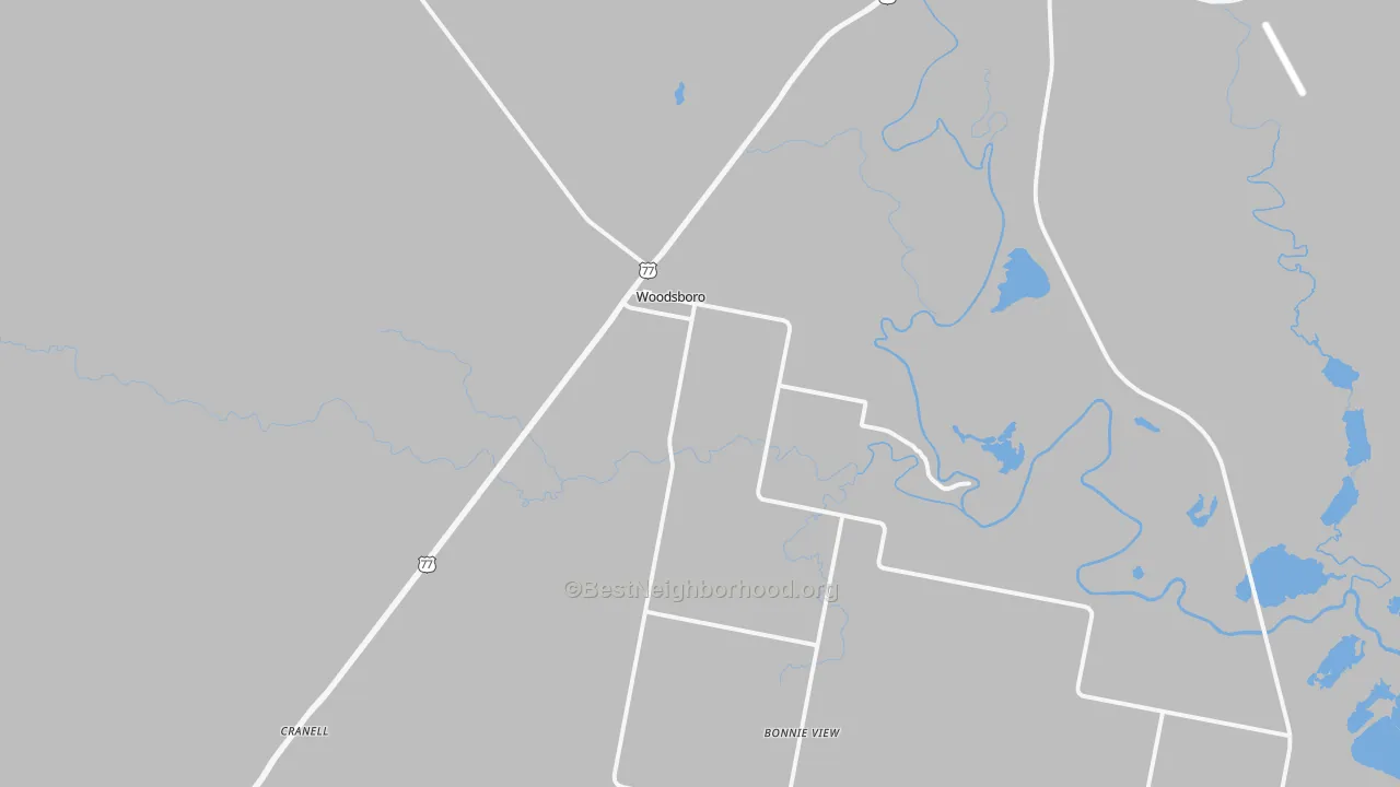 Transit Grade map of Woodsboro, TX