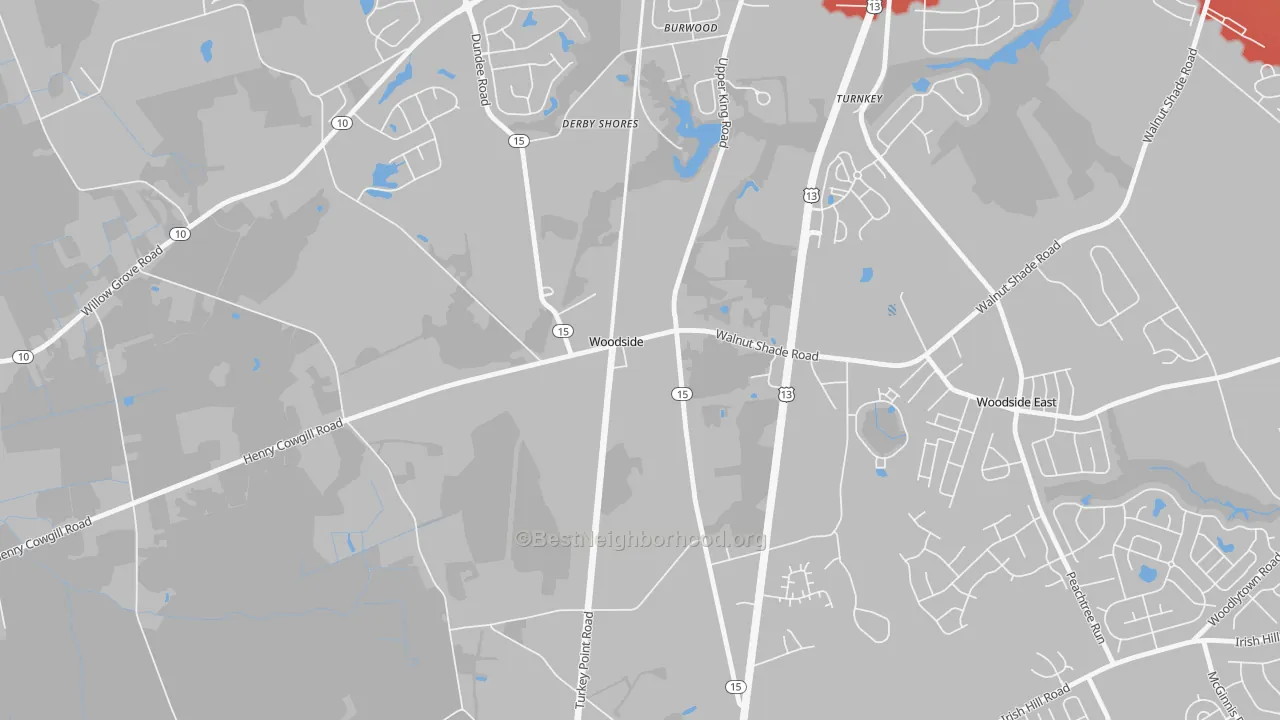 Transit Grade map of Woodside, DE