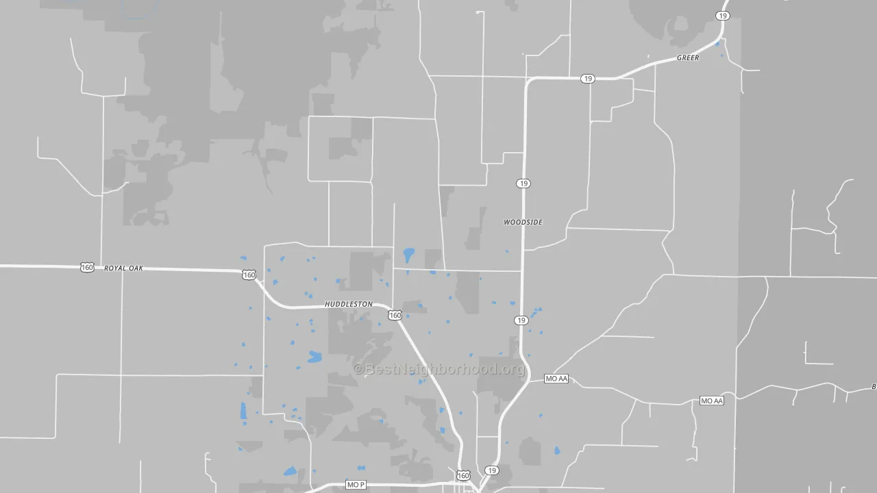 Transit Grade map of Woodside, MO