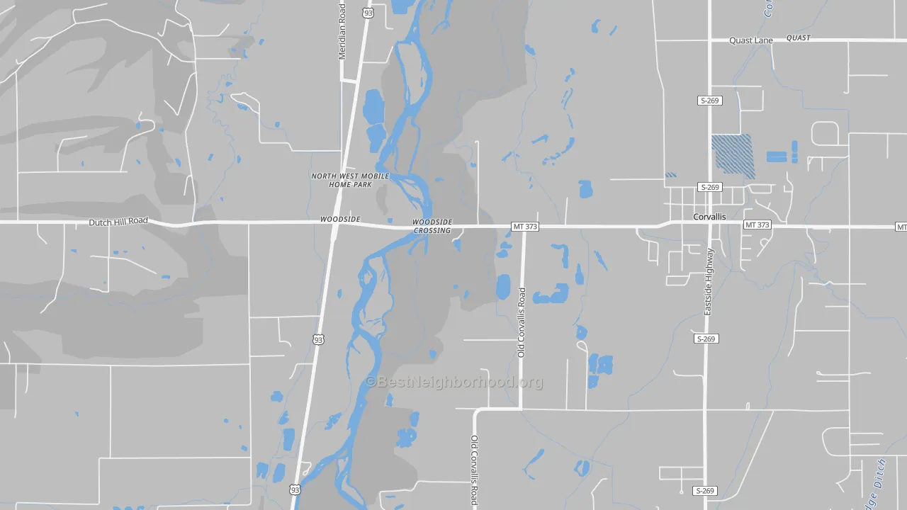 Transit Grade map of Woodside, MT