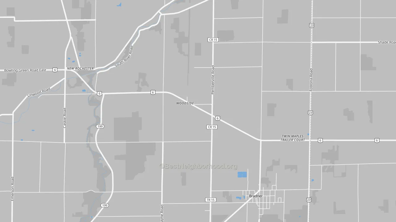 Transit Grade map of Woodside, OH