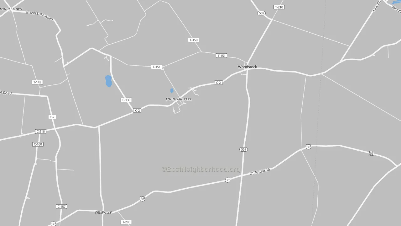 Transit Grade map of Woodstock, OH