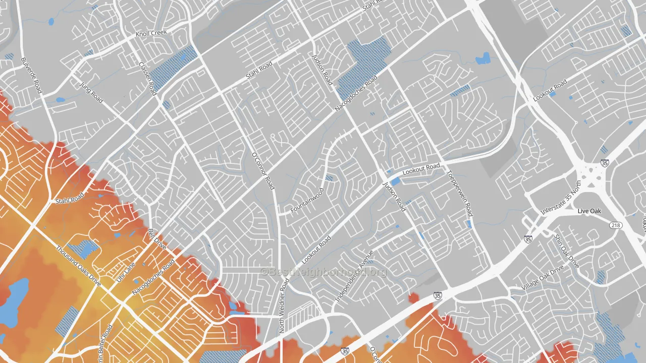 Transit Grade map of Woodstone, San Antonio, TX