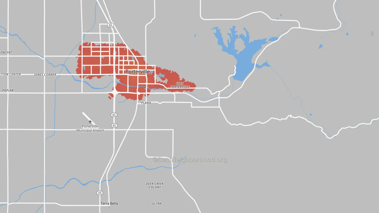Transit Grade map of Woodville, CA