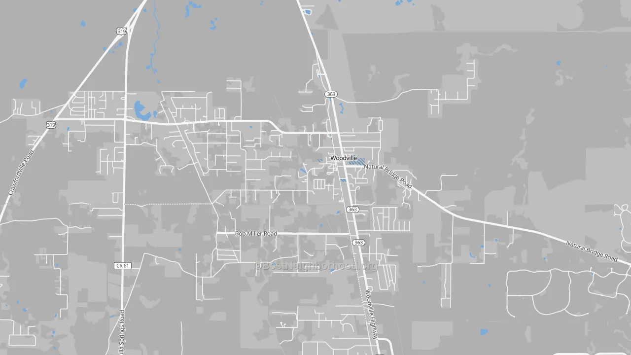 Transit Grade map of Woodville, FL