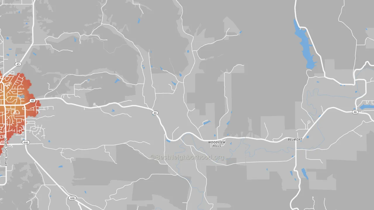 Transit Grade map of Woodville Hills, IN
