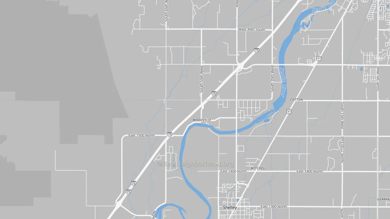 Transit Grade map of Woodville, ID