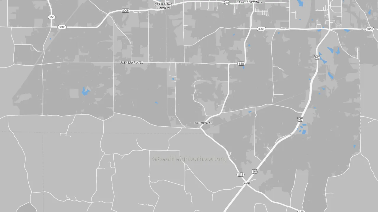 Transit Grade map of Woodville, LA