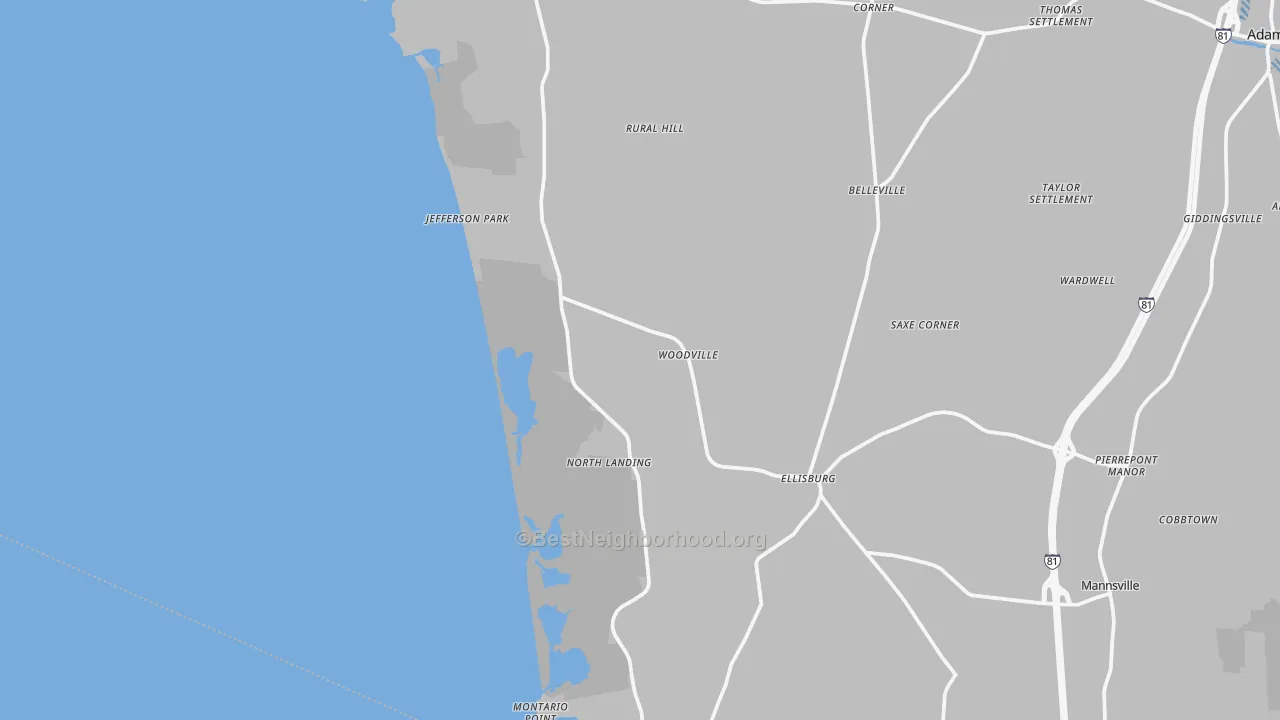 Transit Grade map of Woodville, NY