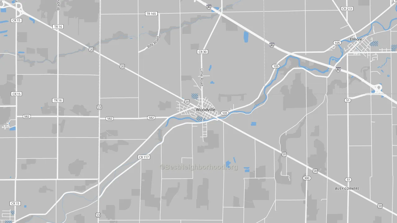 Transit Grade map of Woodville, OH