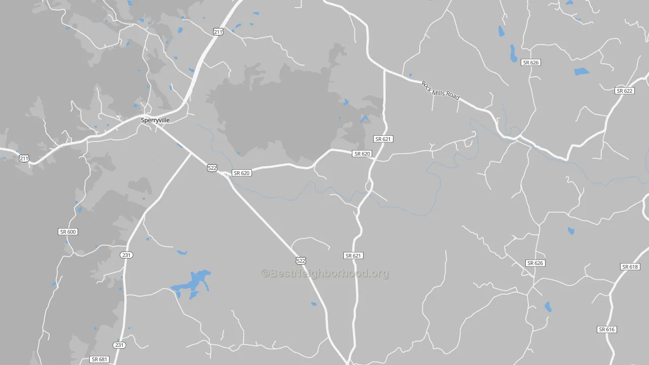 Transit Grade map of Woodville, VA