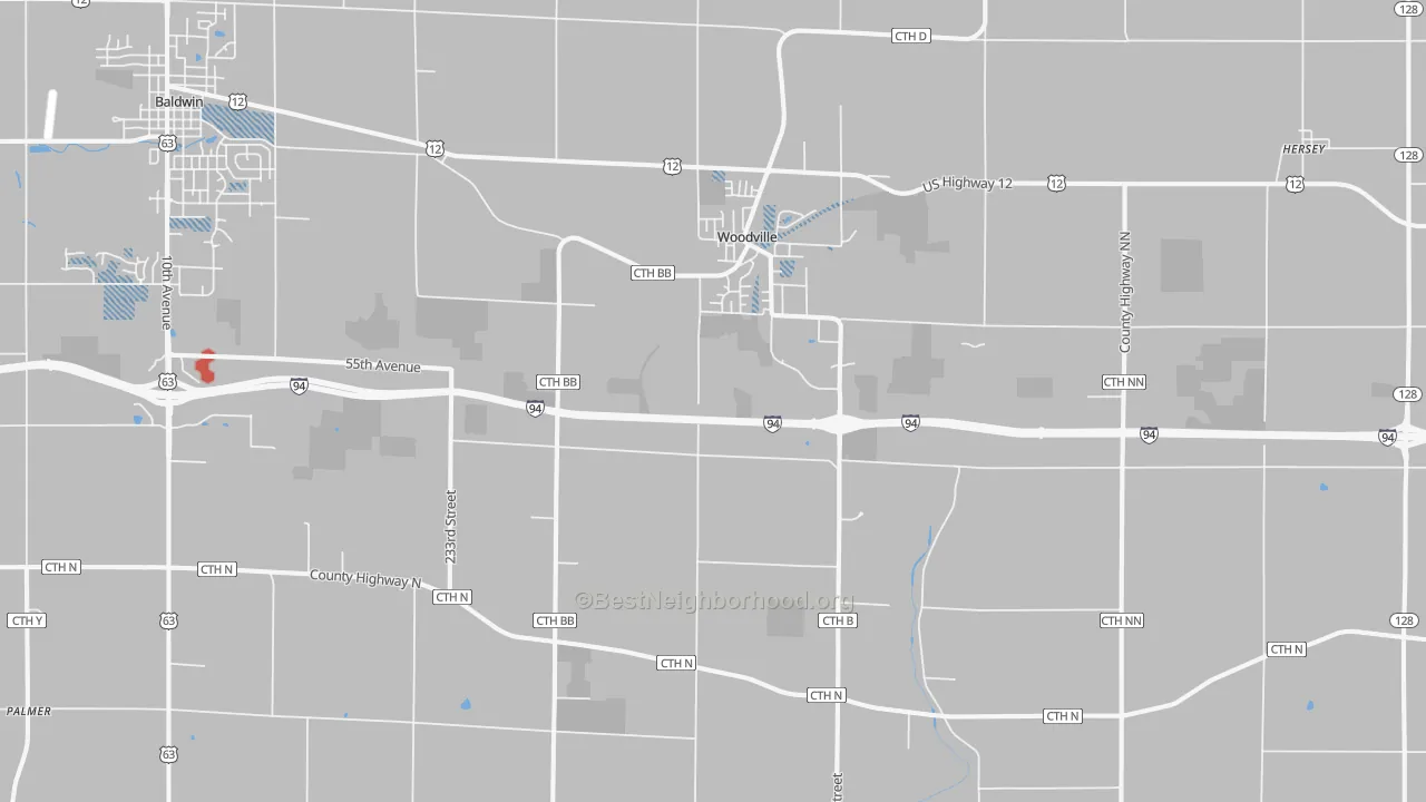 Transit Grade map of Woodville, WI
