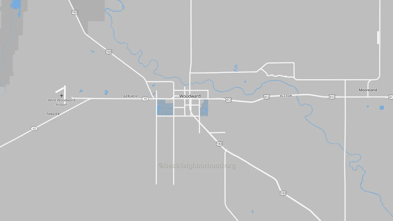 Transit Grade map of Woodward County, OK