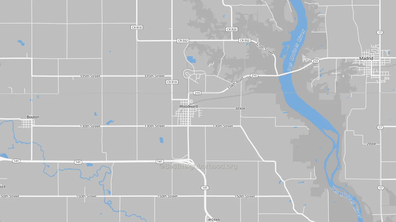 Transit Grade map of Woodward, IA
