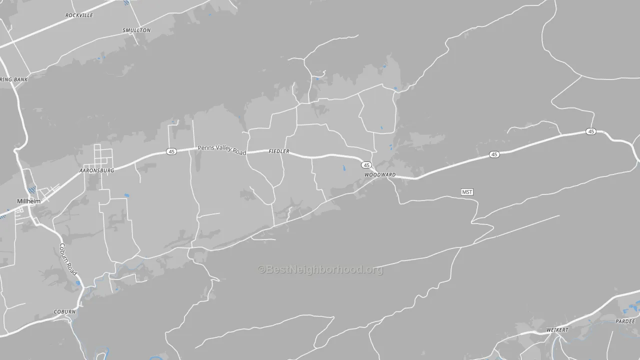 Transit Grade map of Woodward, PA