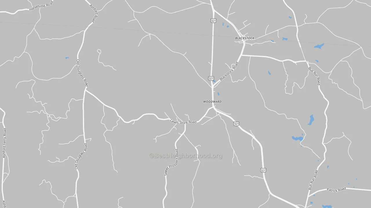 Transit Grade map of Woodward, SC
