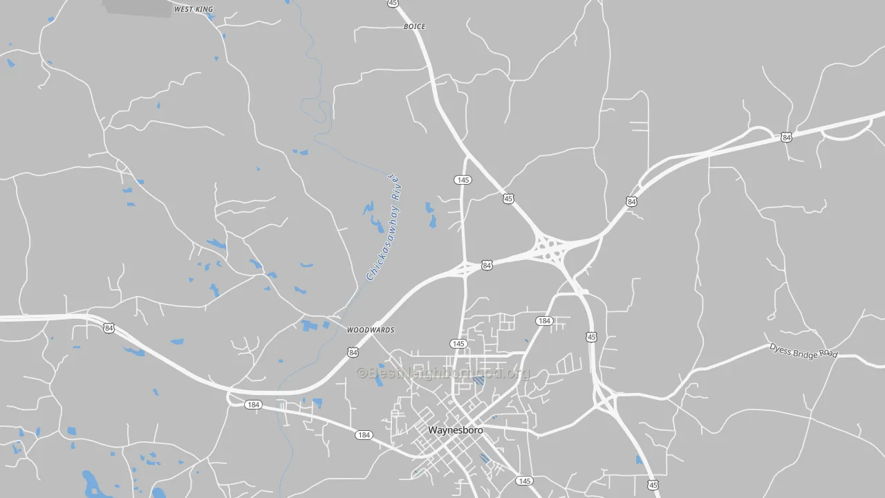 Transit Grade map of Woodwards, MS