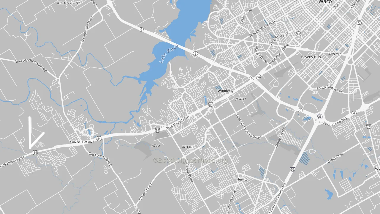 Transit Grade map of Woodway, TX