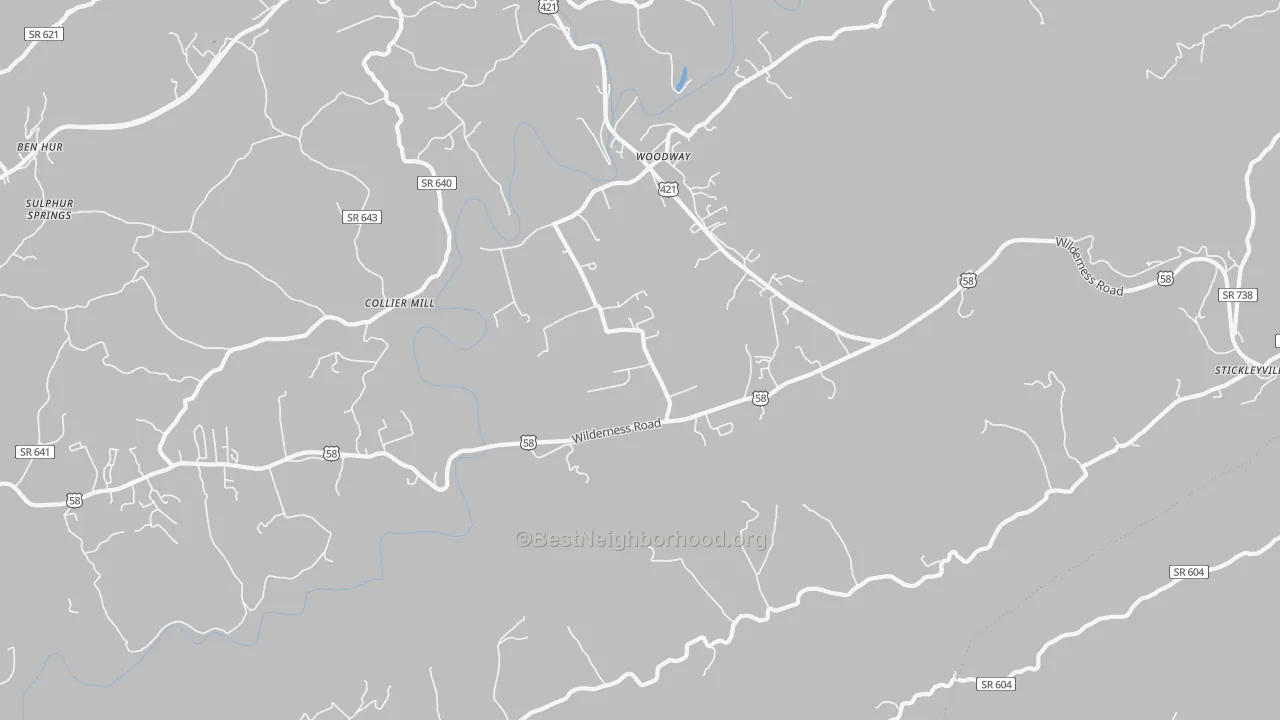 Transit Grade map of Woodway, VA