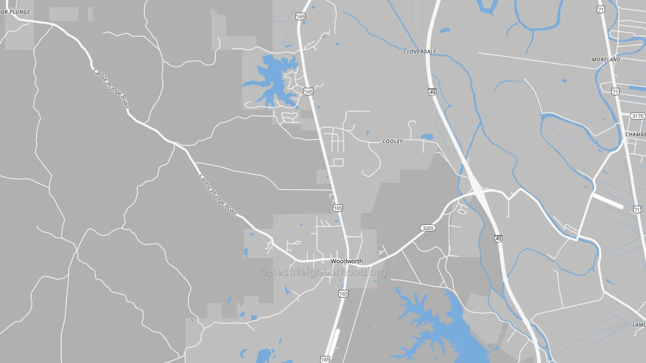 Transit Grade map of Woodworth, LA