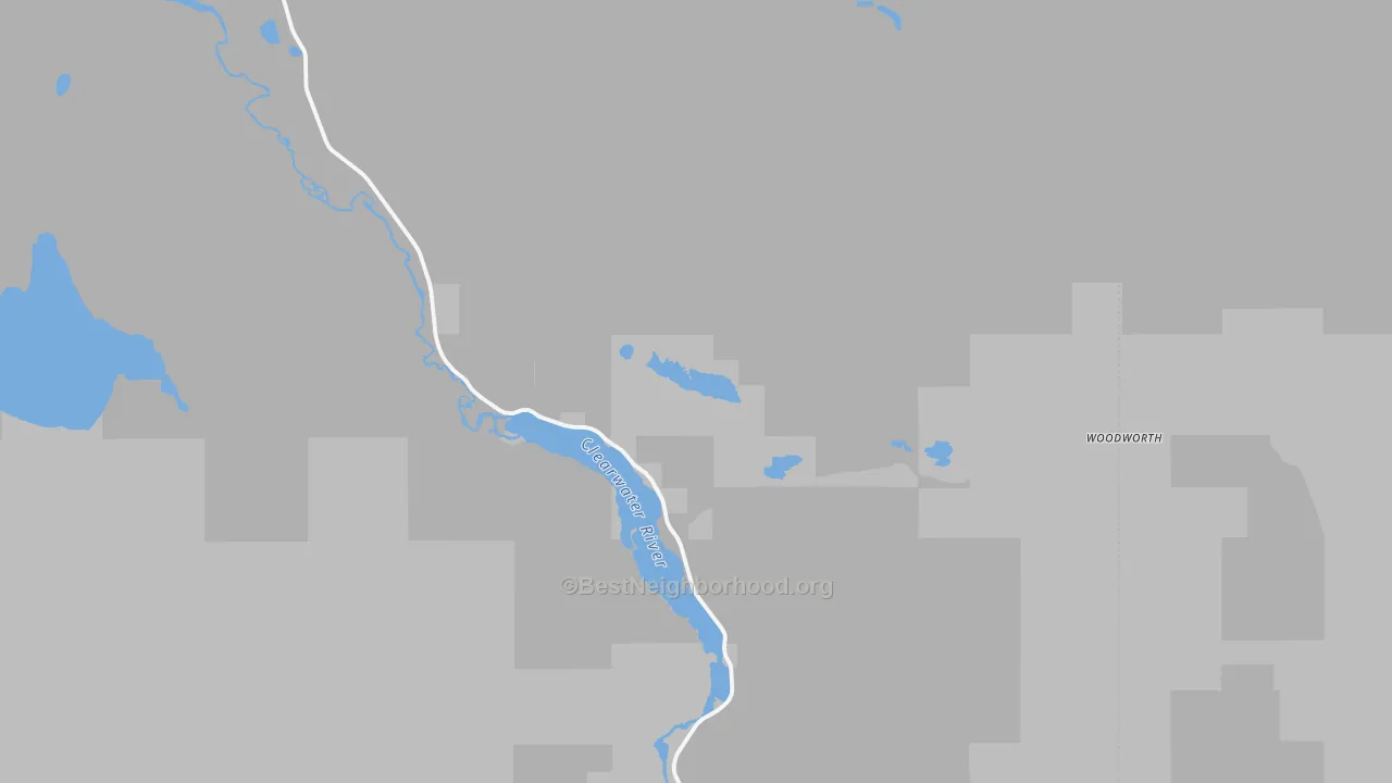 Transit Grade map of Woodworth, MT
