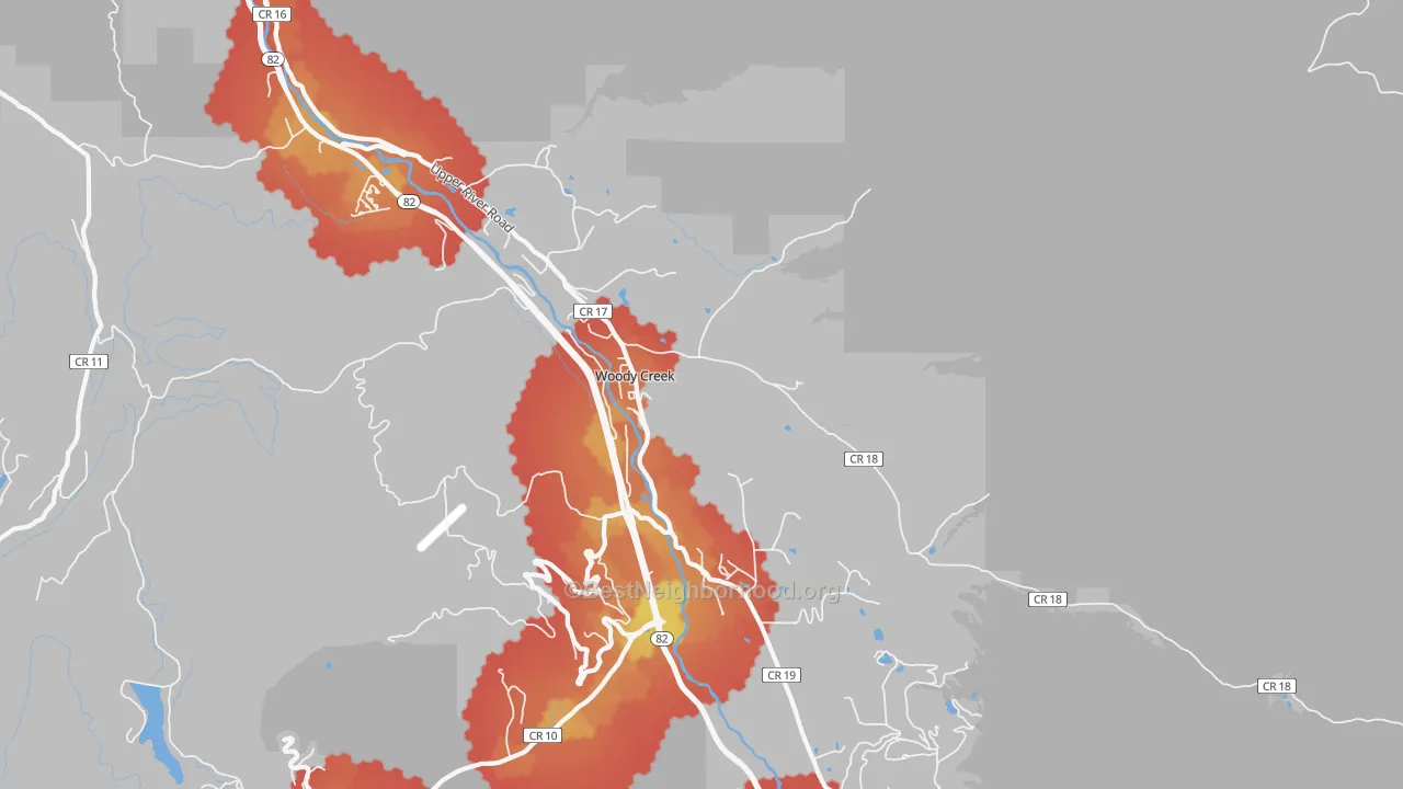 Transit Grade map of Woody Creek, CO