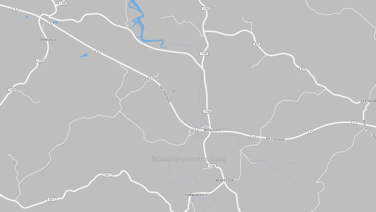 Transit Grade map of Woolcott, KY