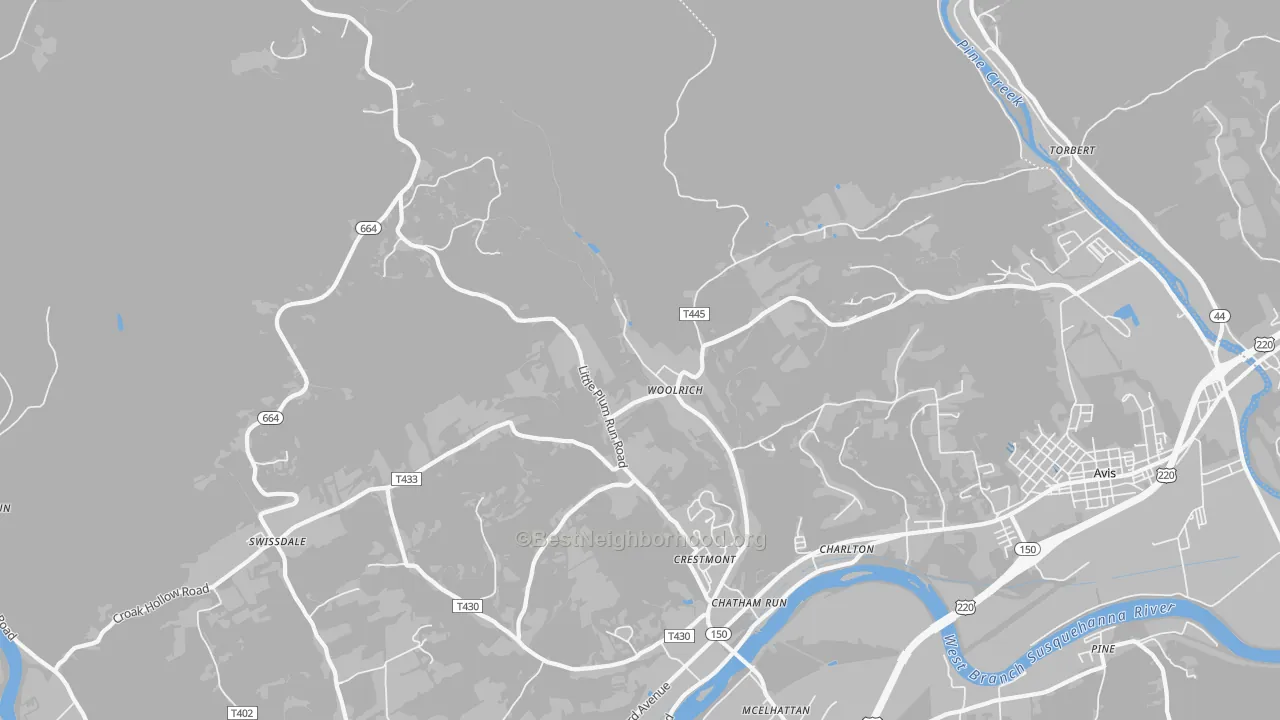 Transit Grade map of Woolrich, PA
