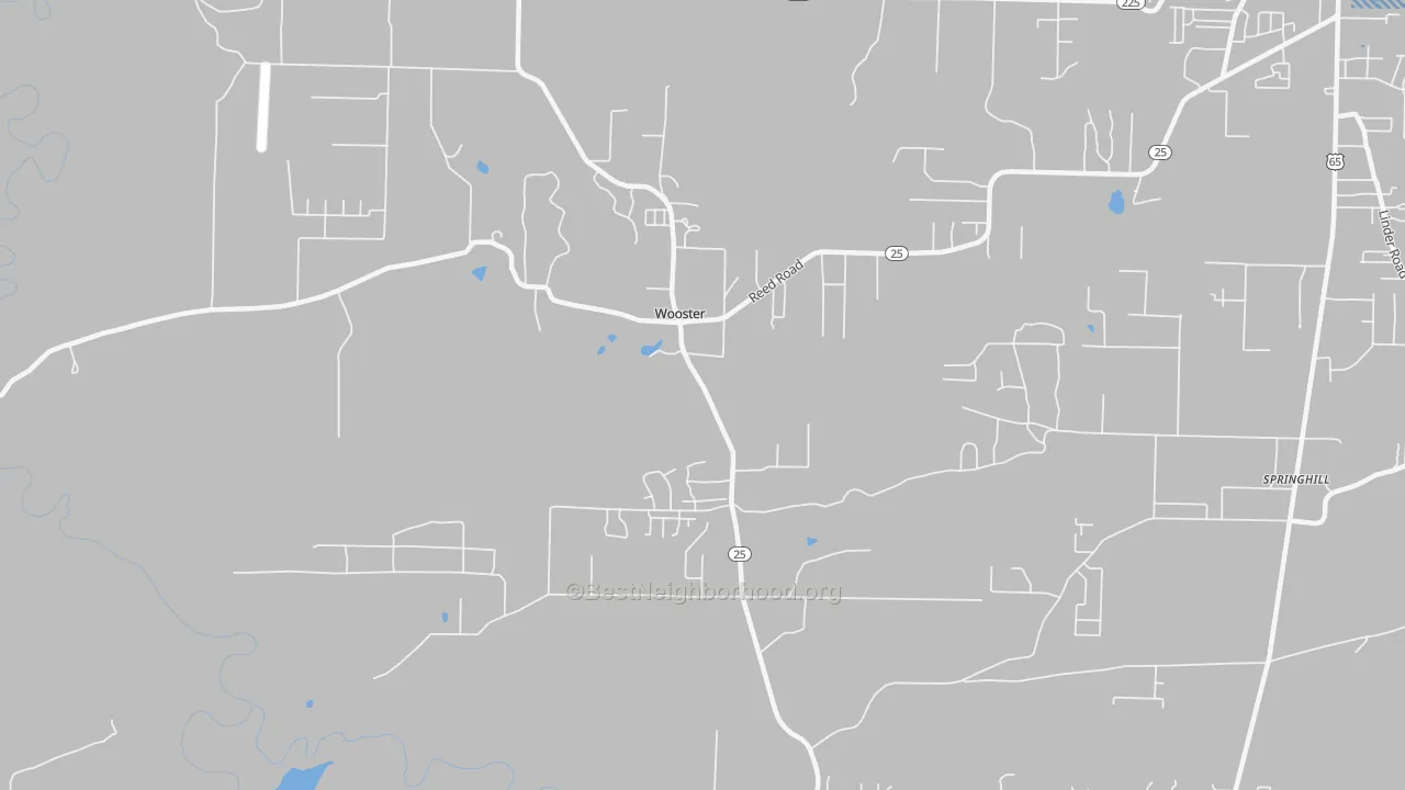 Transit Grade map of Wooster, AR