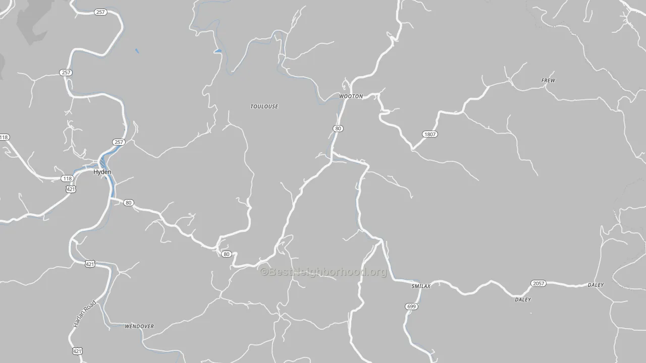 Transit Grade map of Wooton, KY