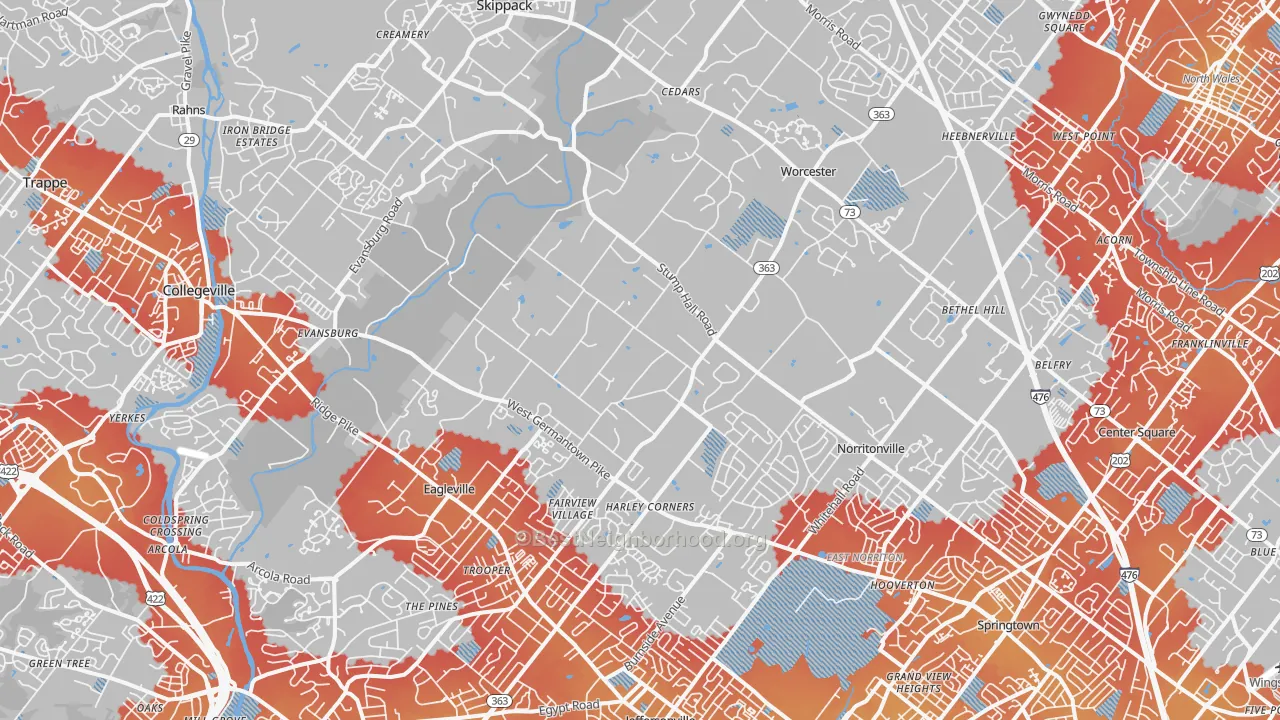 Transit Grade map of Worcester, PA