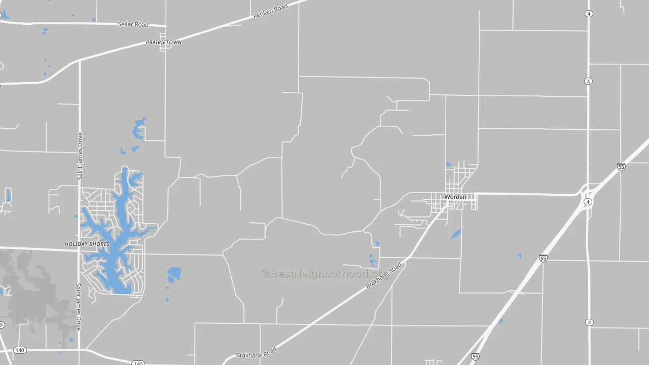 Transit Grade map of Worden, IL