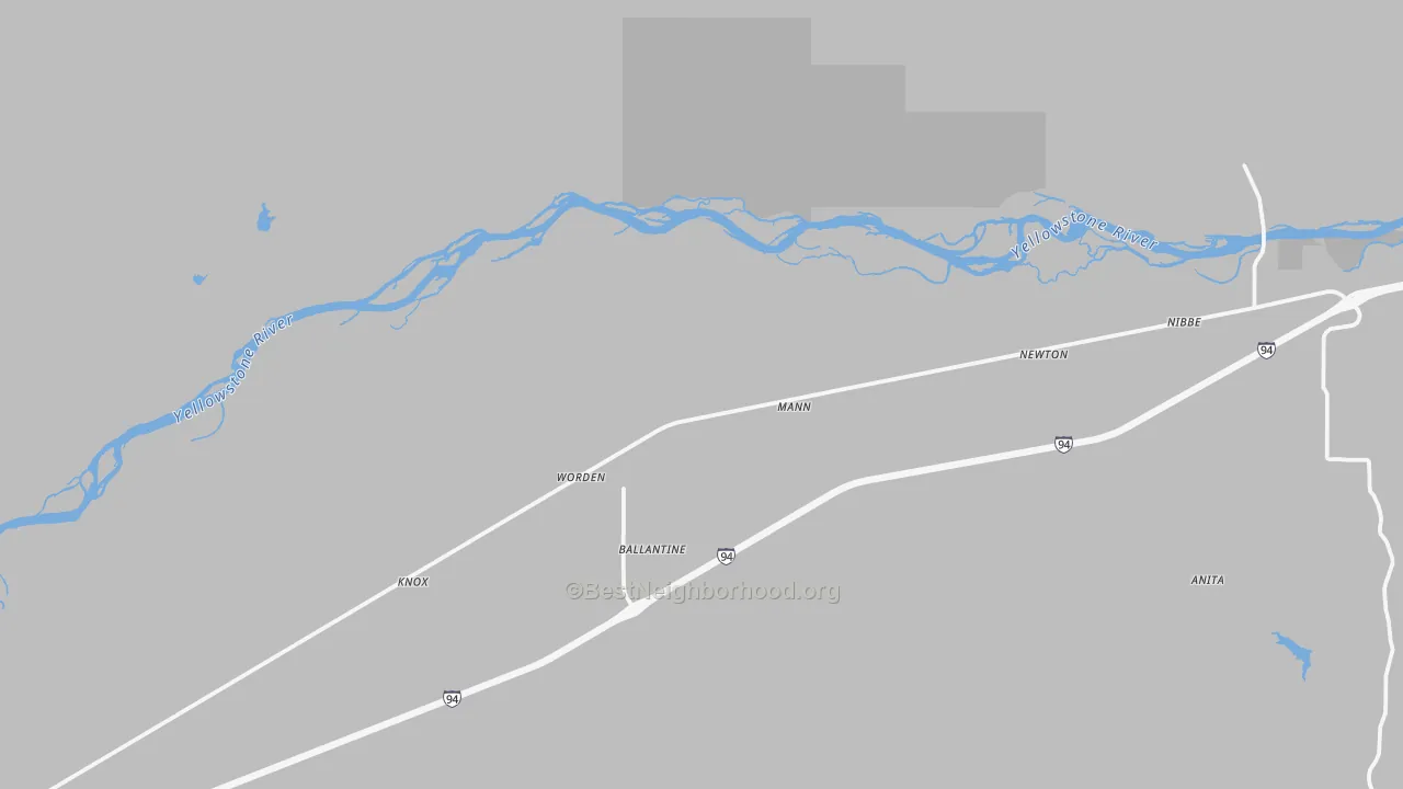 Transit Grade map of Worden, MT