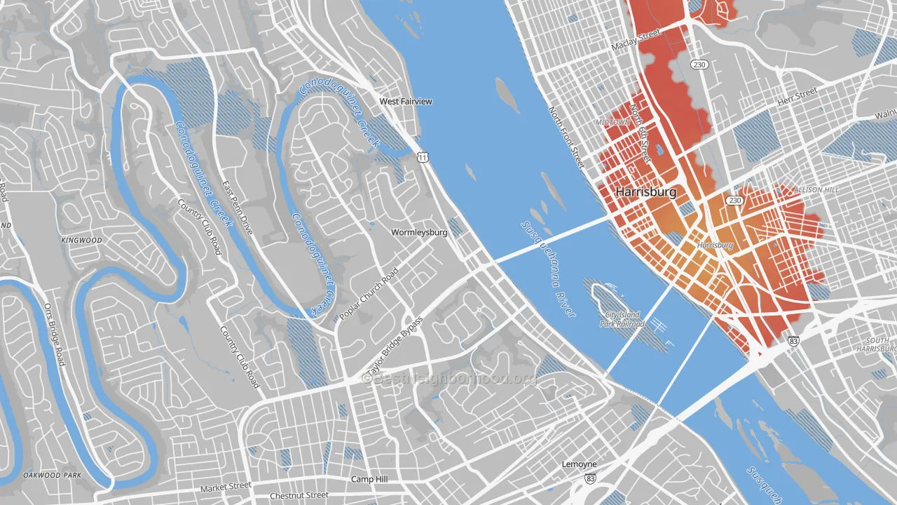 Transit Grade map of Wormleysburg, PA