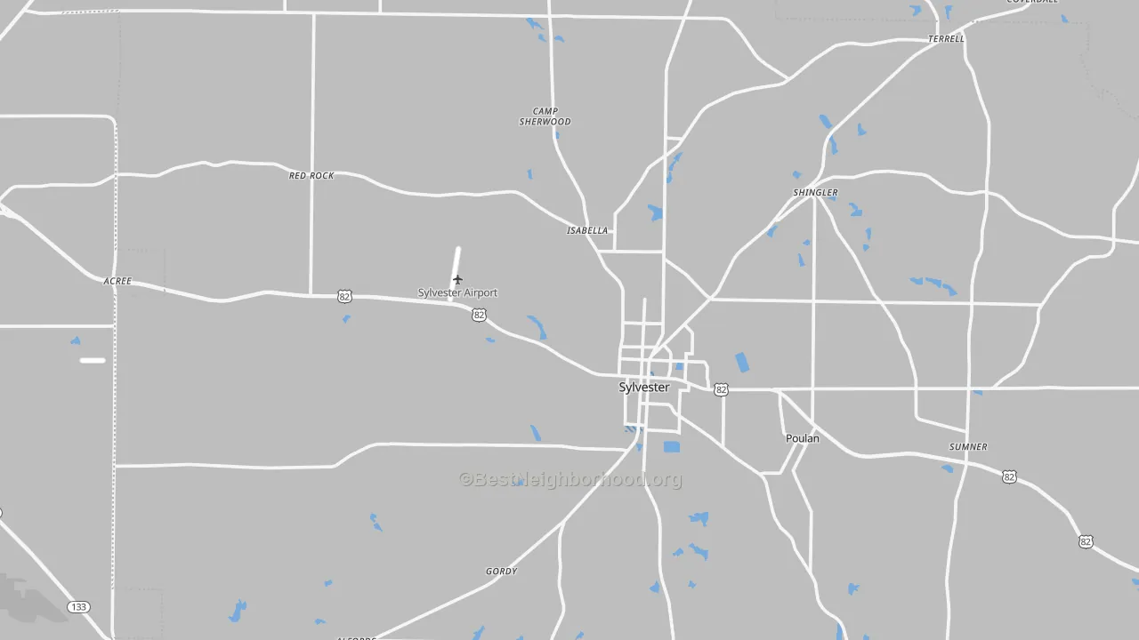 Transit Grade map of Worth County, GA