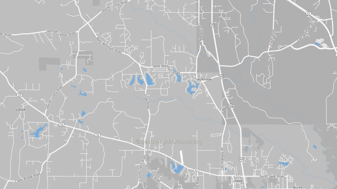 Transit Grade map of Wortham, MS
