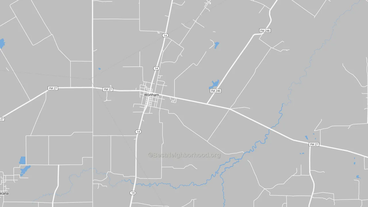 Transit Grade map of Wortham, TX