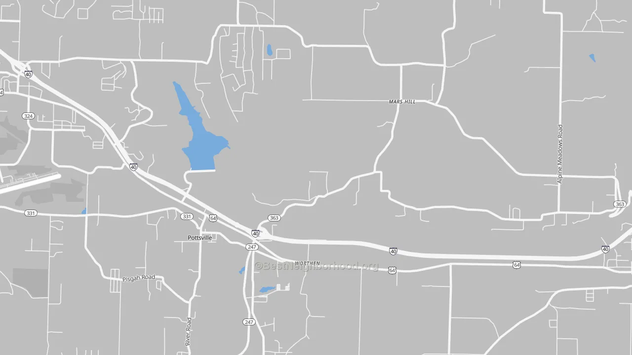 Transit Grade map of Worthen, AR