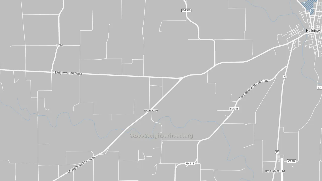 Transit Grade map of Worthing, TX