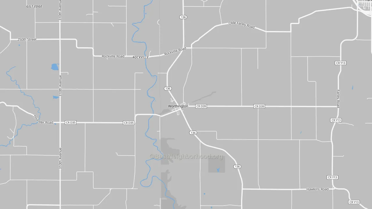 Transit Grade map of Worthington, IA