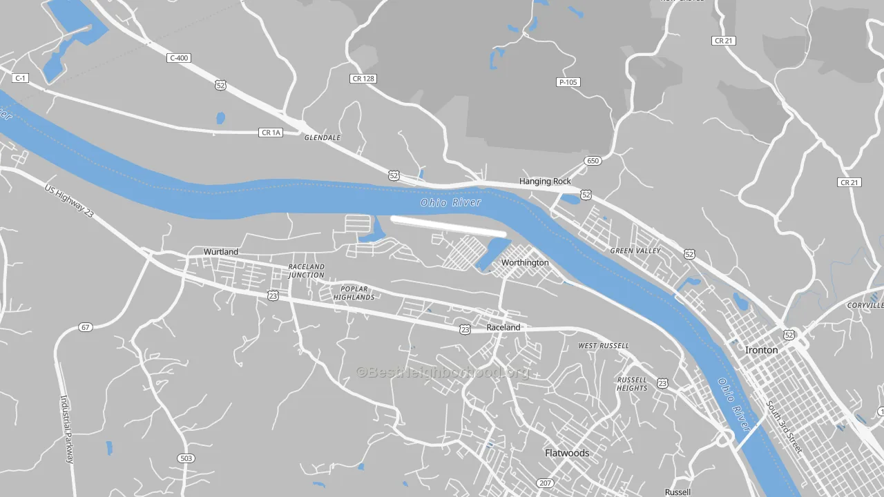 Transit Grade map of Worthington, KY