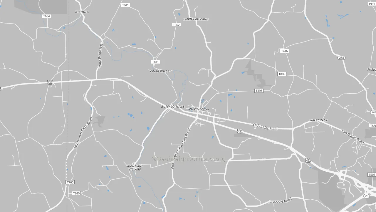 Transit Grade map of Worthington, PA