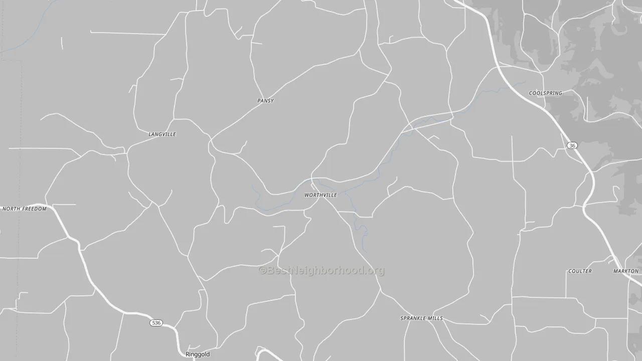 Transit Grade map of Worthville, PA