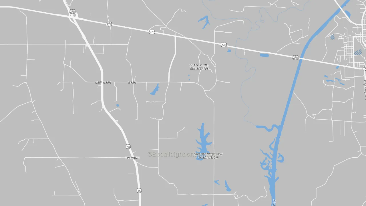 Transit Grade map of Wren, MS