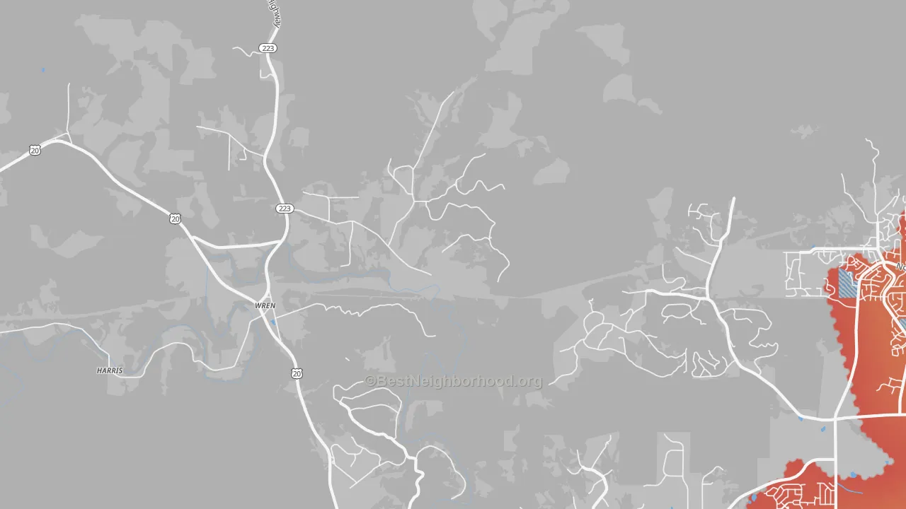 Transit Grade map of Wren, OR