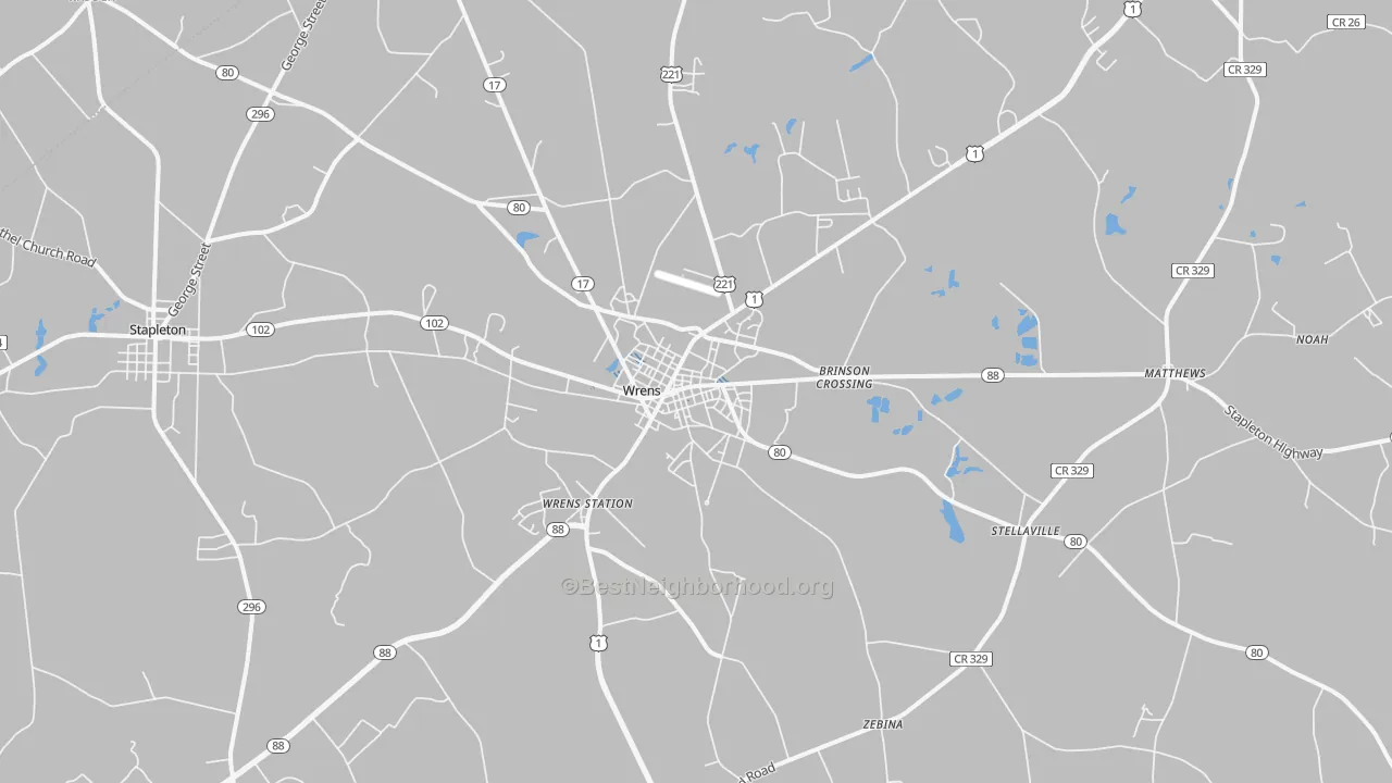 Transit Grade map of Wrens, GA