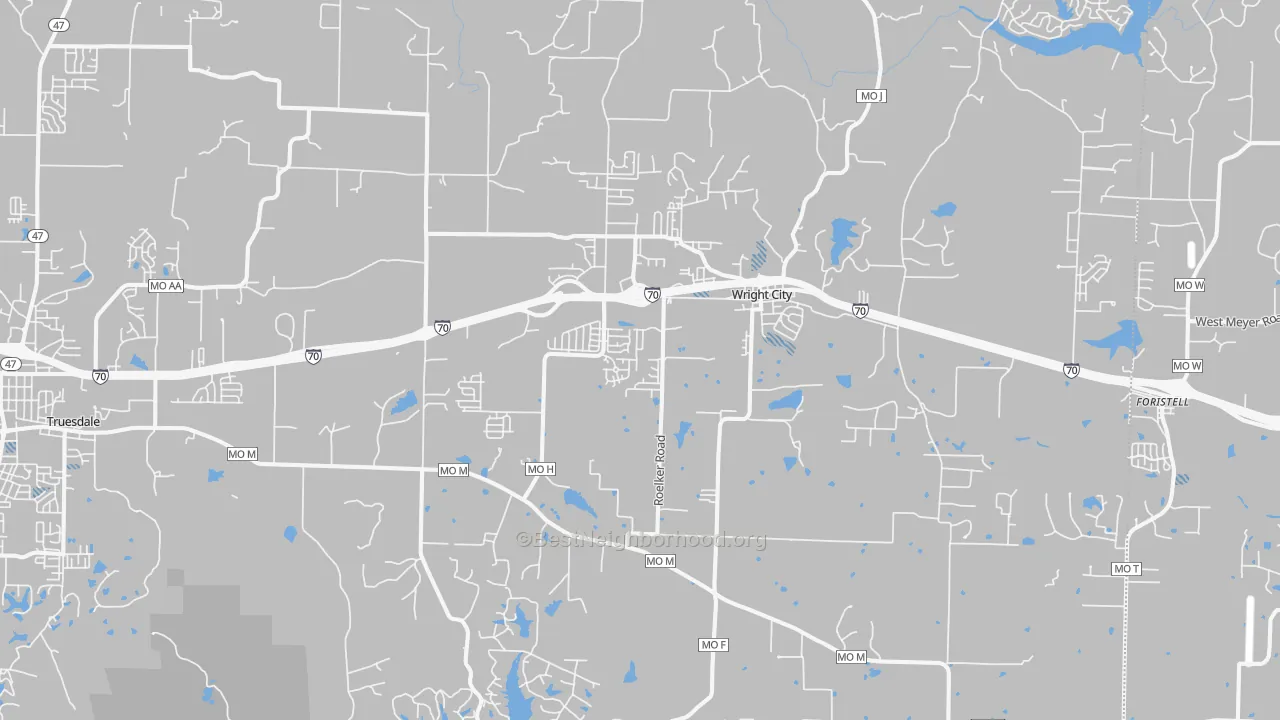 Transit Grade map of Wright City, MO