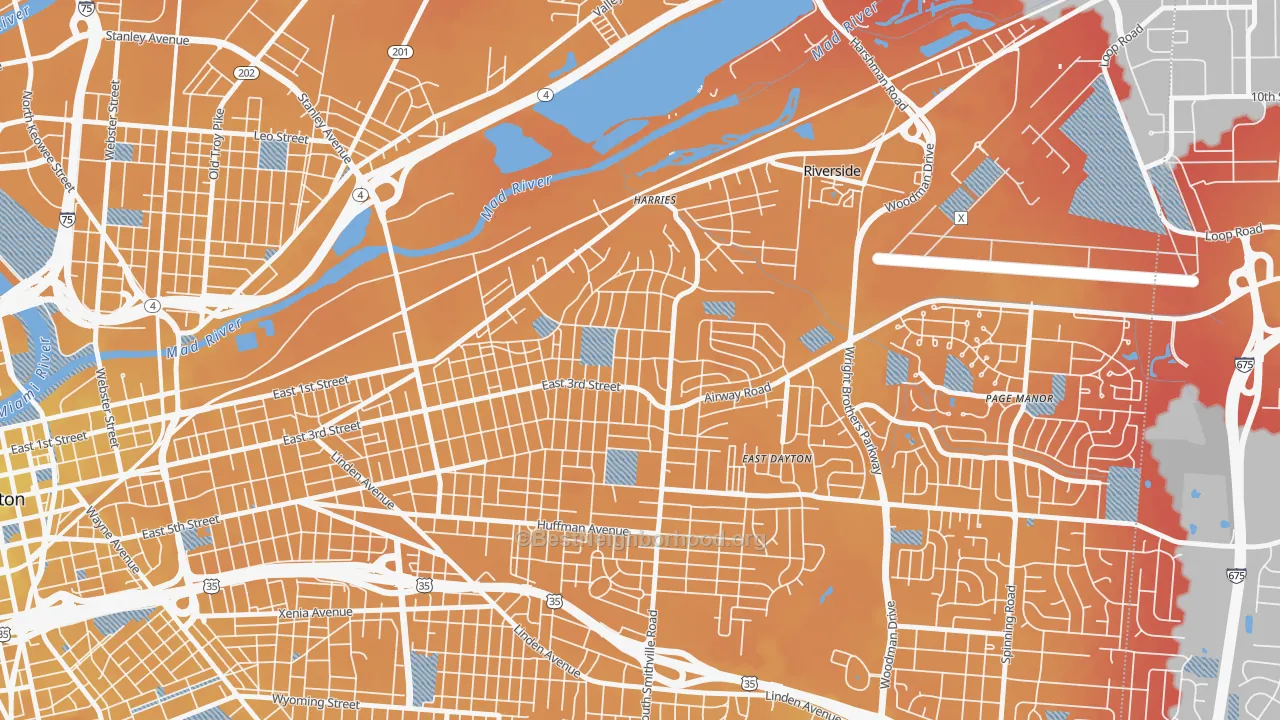 Transit Grade map of Wright View, Dayton, OH