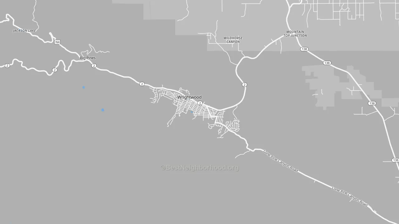 Transit Grade map of Wrightwood, CA