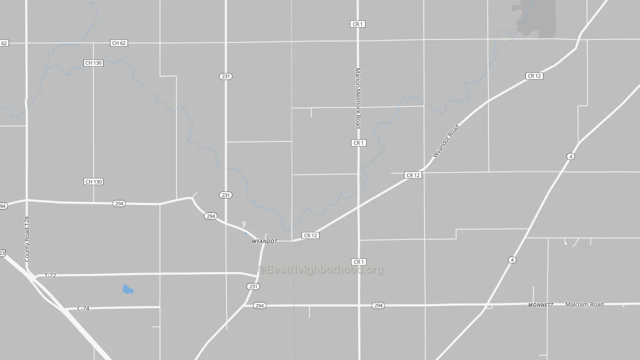 Transit Grade map of Wyandot, OH